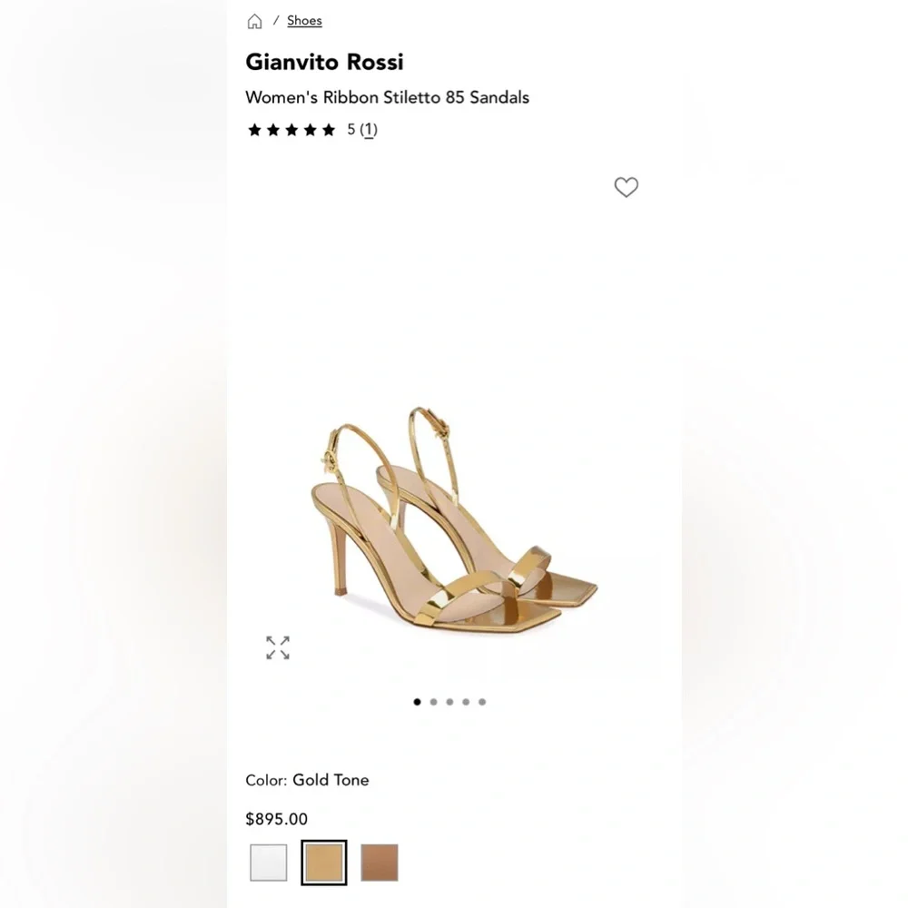 Gianvito Rossi Metallic Gold Heels - Picture 8 of 16